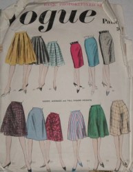 3012 VOG 63 PROPORTION BOX PLEAT,SLIM, FLARE SKIRTS PATTERN 28''W
